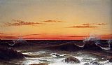 Martin Johnson Heade Seascape, Sunset painting